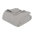 King Silver Cotton Cable Knit Blanket