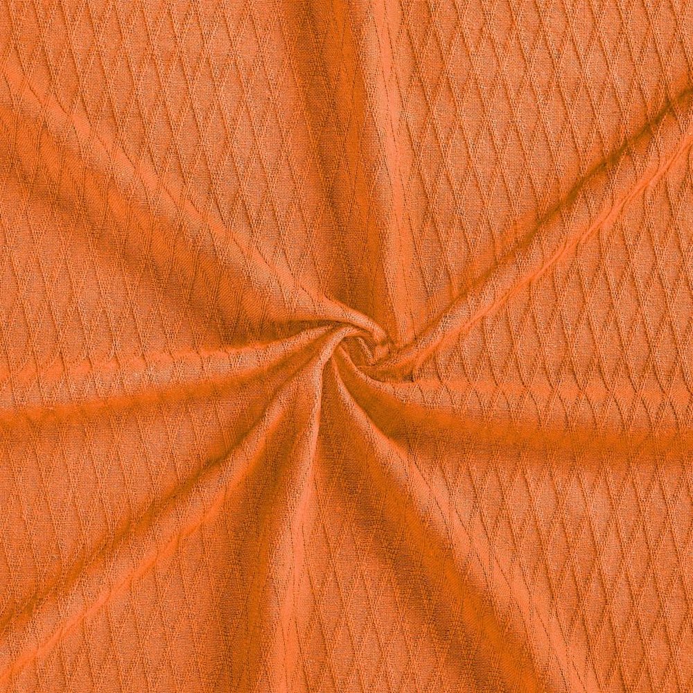 Twin Burnt Orange Cotton Woven Geometric Blanket