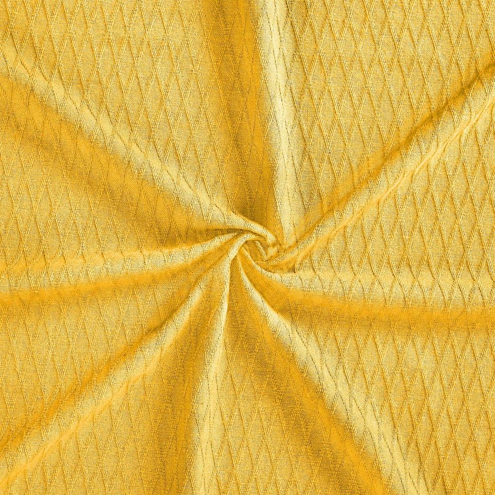 Twin Yellow Cotton Woven Geometric Blanket