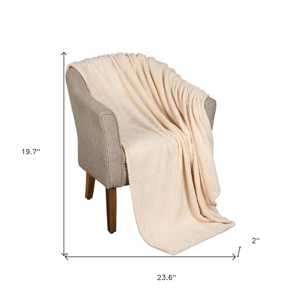King Cream Flannel Geometric Plush Blanket