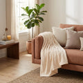 King Cream Flannel Geometric Plush Blanket