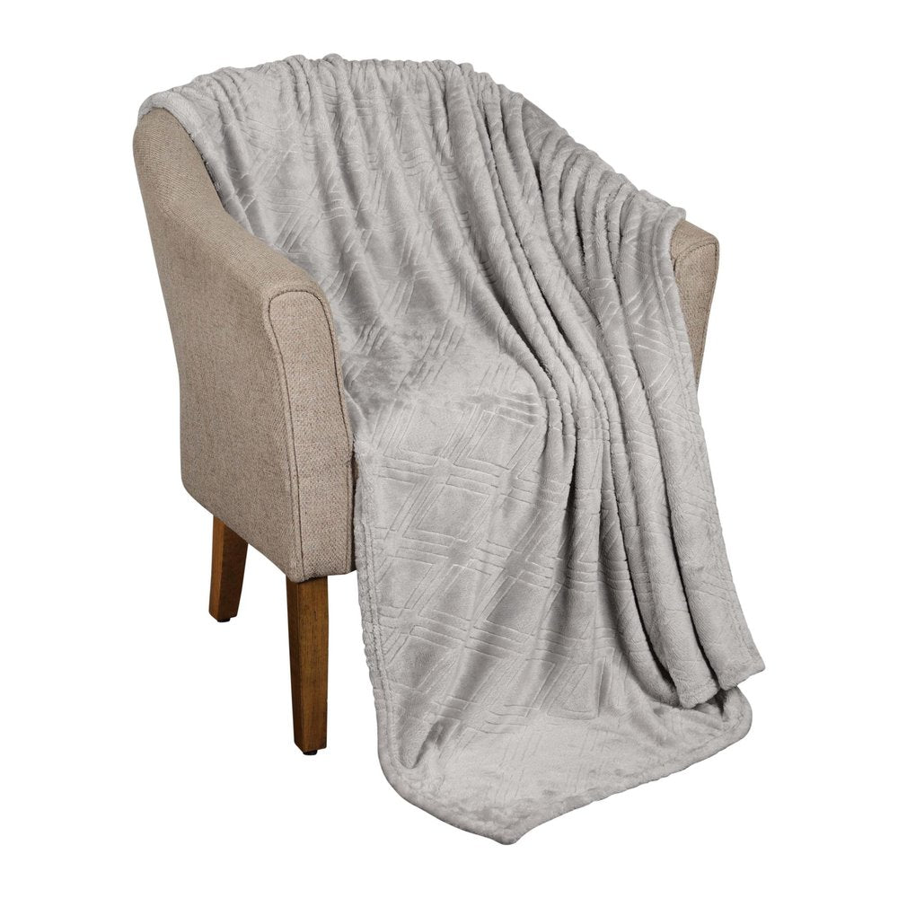 King Platinum Flannel Geometric Plush Blanket