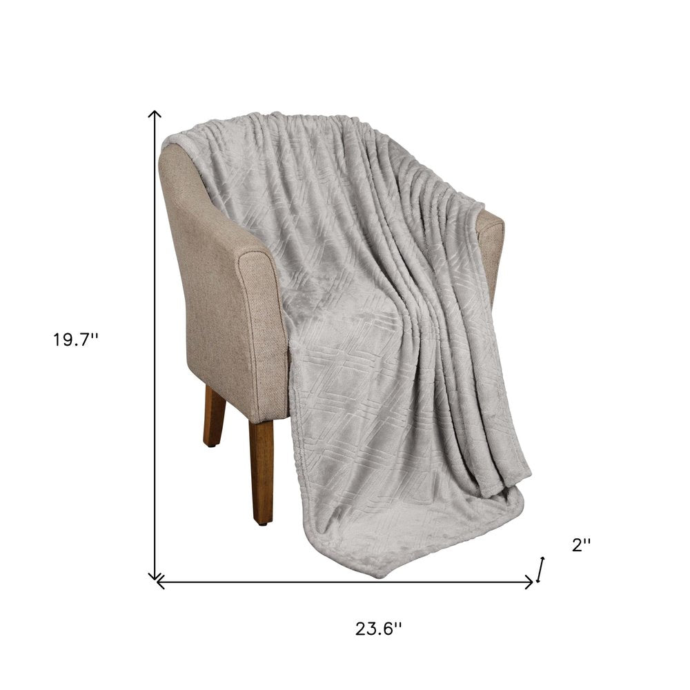King Platinum Flannel Geometric Plush Blanket