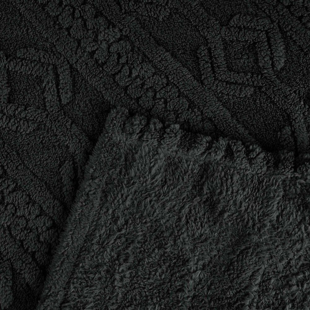 King Black Fleece Geometric Plush 4.20 Pound Weighted Blanket