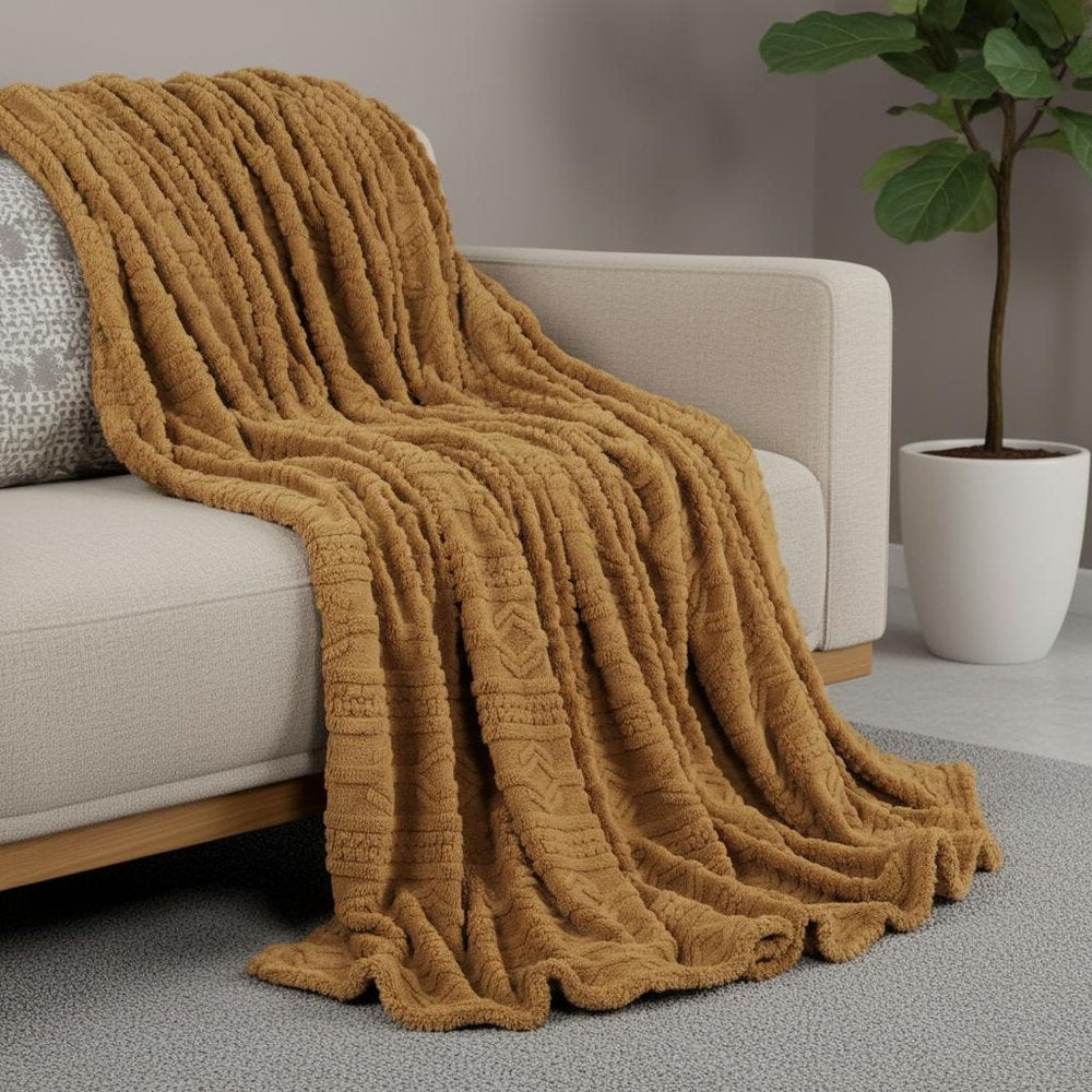 King Camel Fleece Knitted Plush Blanket