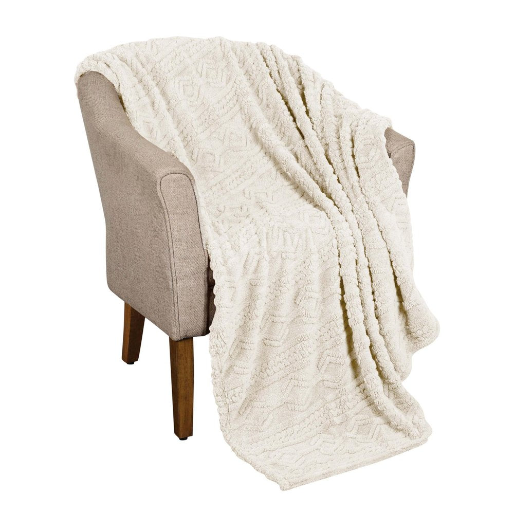 King Ivory Fleece Knitted Plush Blanket