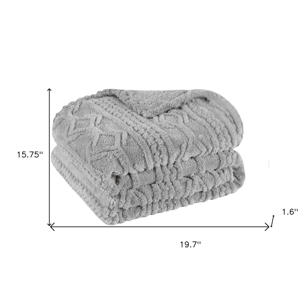 Twin Platinum Fleece Geometric Plush Blanket