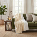 King Cream Fleece Knitted Plush Blanket