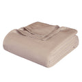 Queen Khaki Cotton Waffle Weave Blanket