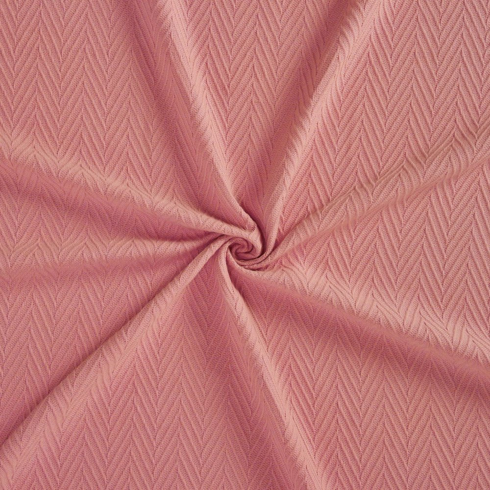 King Coral Cotton Woven Chevron Blanket