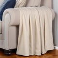 50" X 60" Ivory Cotton Woven Chevron Throw Blanket