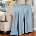 50" X 60" Light Blue Cotton Woven Chevron Throw Blanket