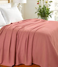 Twin Coral Cotton Woven Chevron Blanket