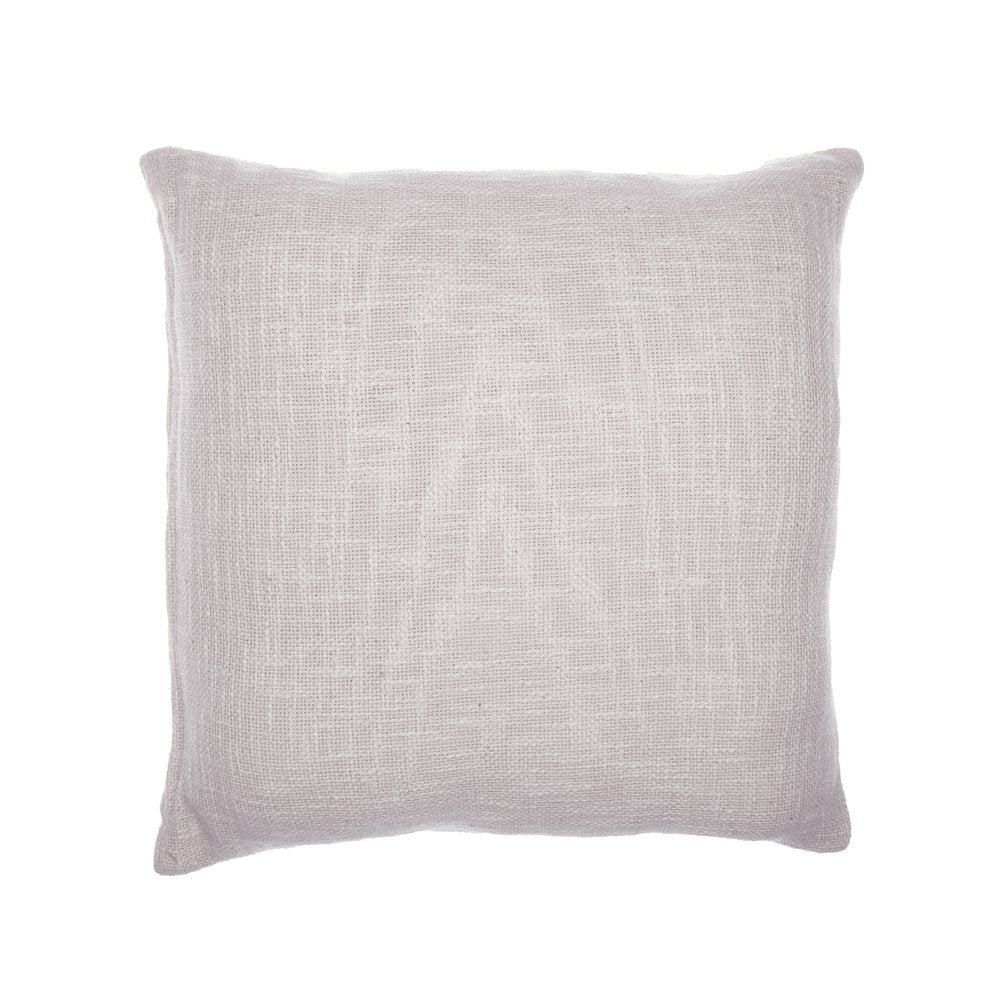 24" Ivory Cotton Blend Throw Pillow with Embroidery
