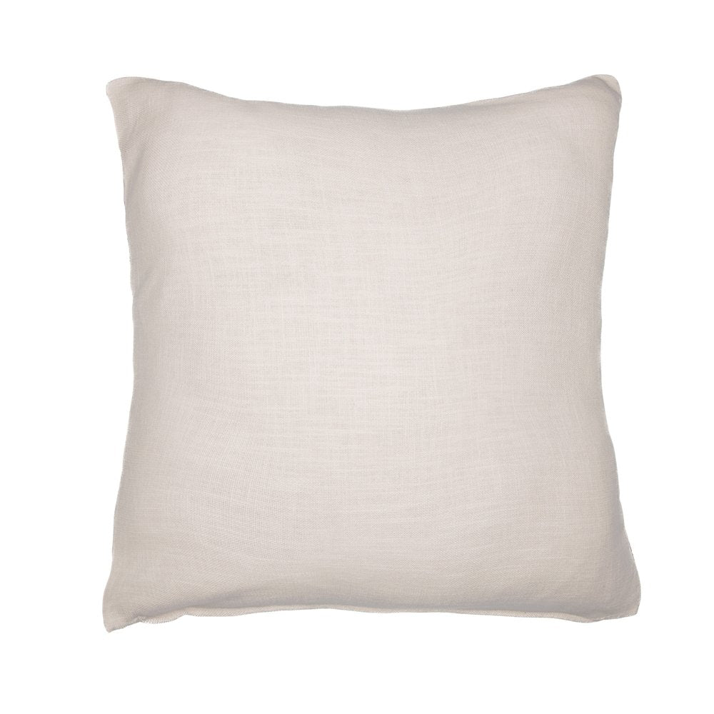 20" Ivory Red and Orange Geometric Cotton Blend Throw Pillow With Embroidery
