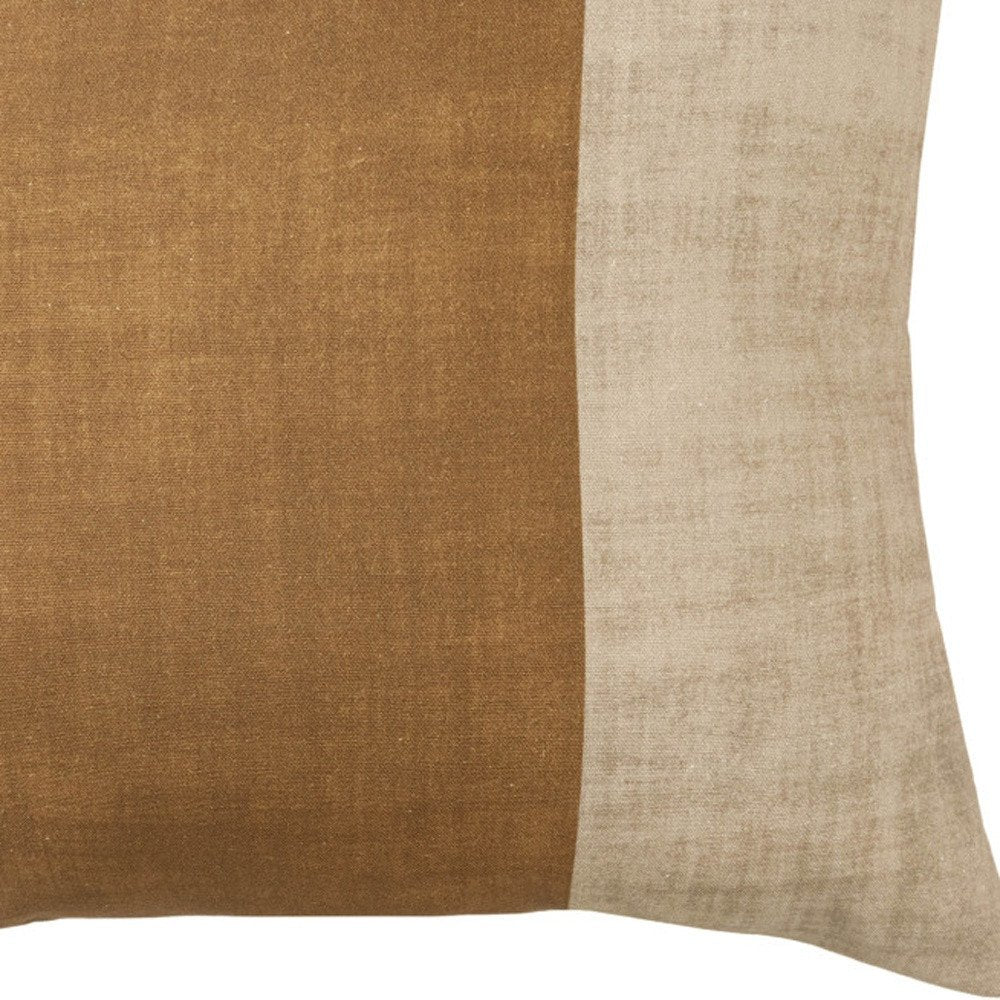 20" Natural Patchwork Cotton Throw Pillow