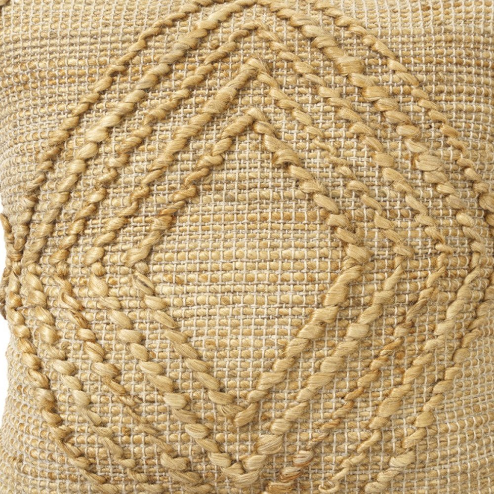 22" X 22" Brown Jute Diamond Throw Pillow