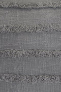 Set of Two Gray Ribbed Cotton Throw Pillow With Fringe