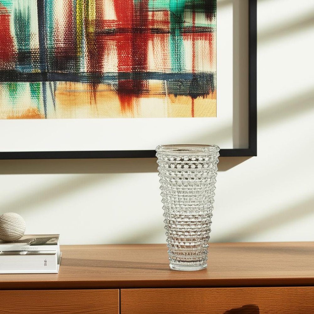 11" Clear Round Glass Table Vase
