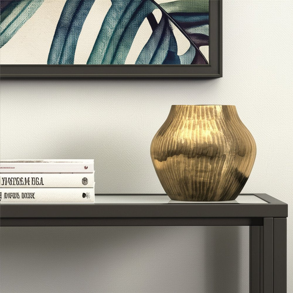 11" Gold Aluminum Round Table Vase