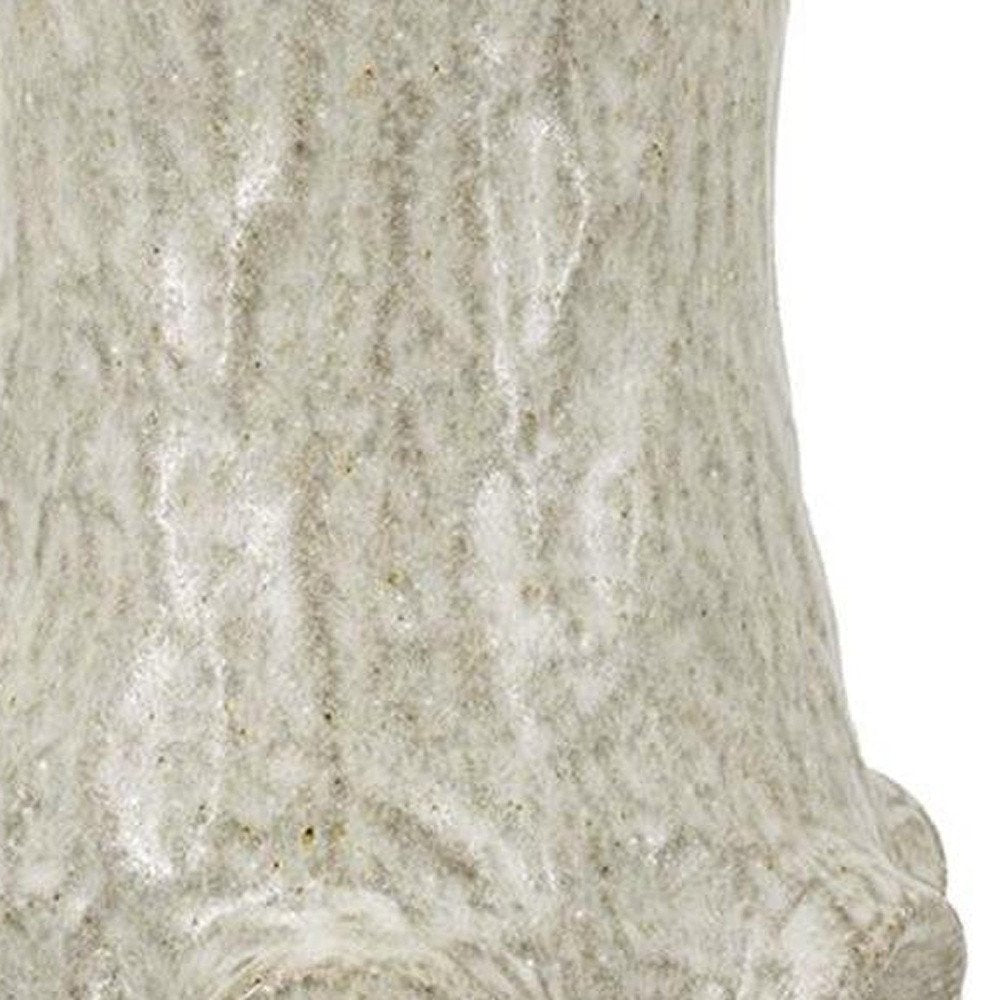 12" Sage And Gray Round Ceramic Table Vase