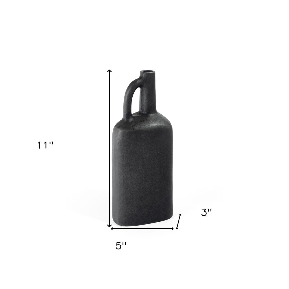 11" Gray Aluminum Jug Table Vase