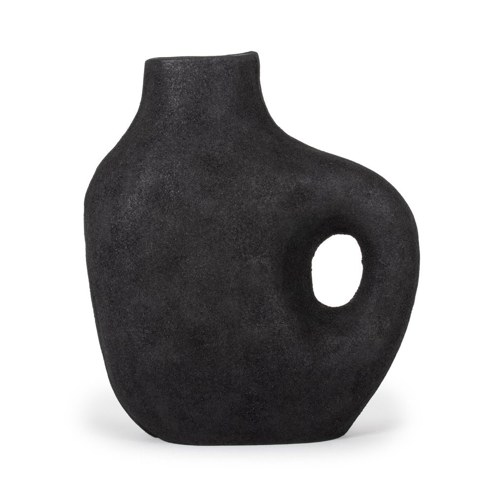 12" Black Aluminum Modern Abstract Table Vase