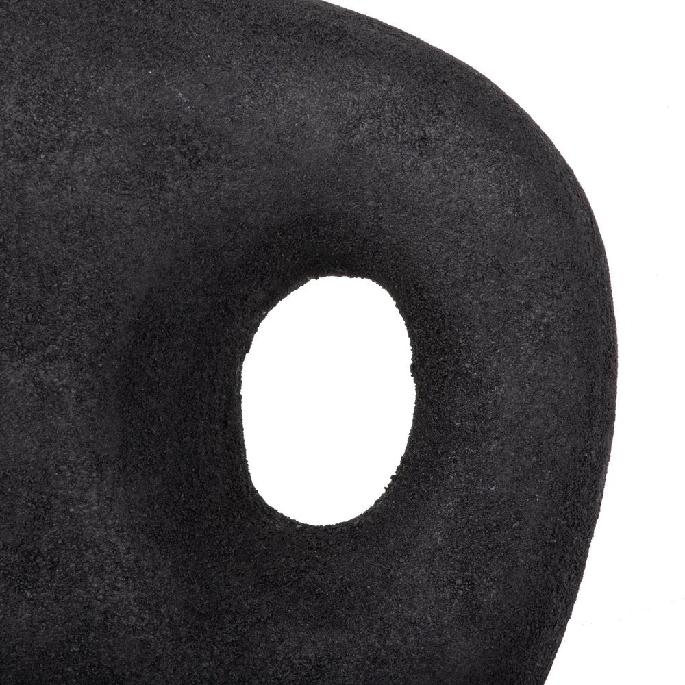 12" Black Aluminum Modern Abstract Table Vase