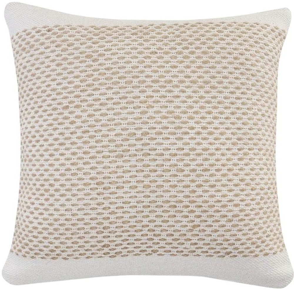 Set of Two 20" Natural Striped Throw Pillows