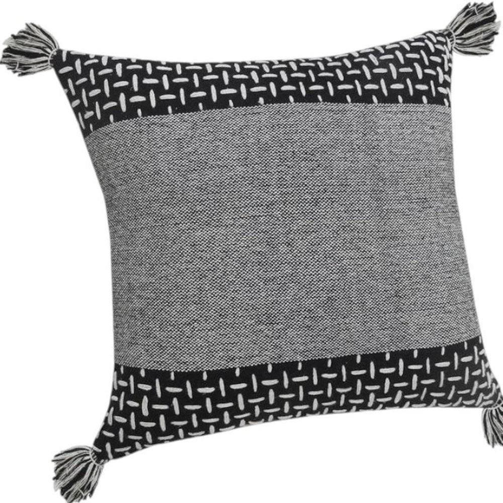 Set of Two 20" Gray Geometric Throw Pillows