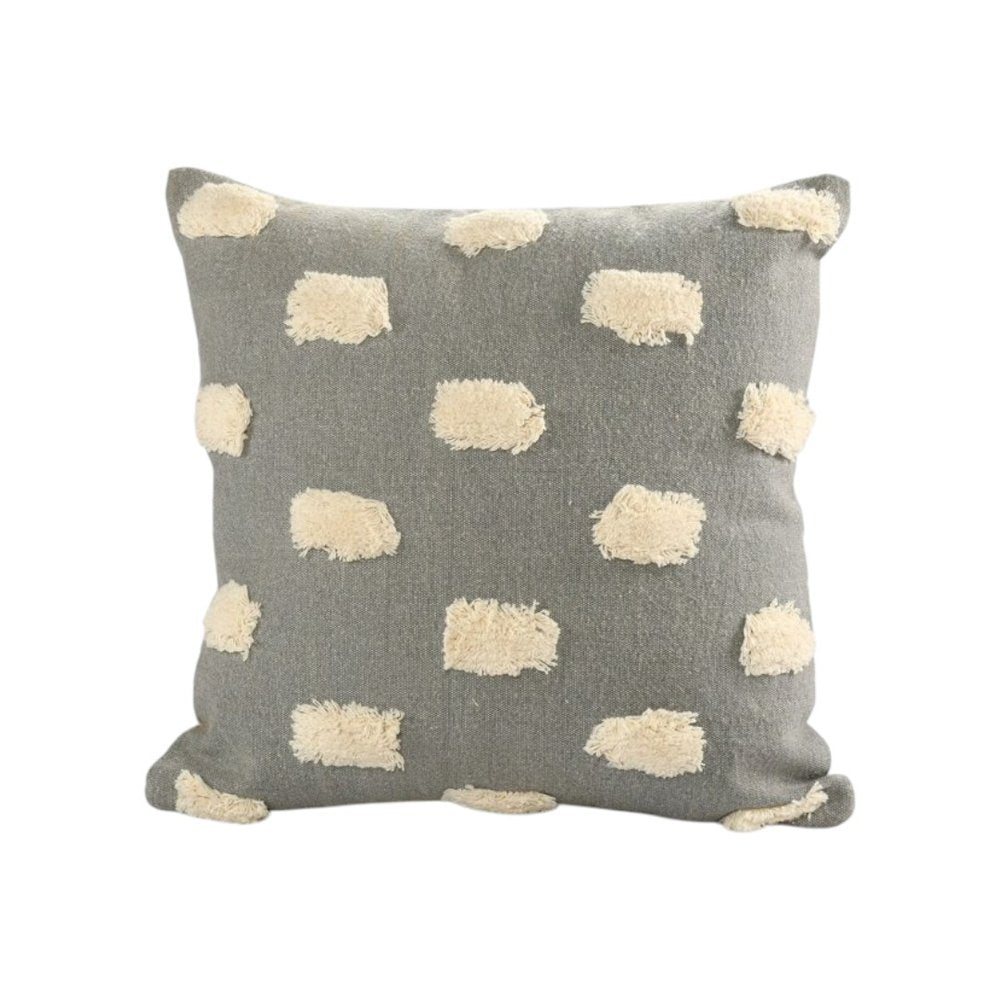Set of Two 20" Light Gray Striped Throw Pillows