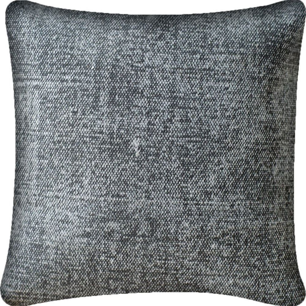 21" Dark Gray Splatter Linen Throw Pillow Cover