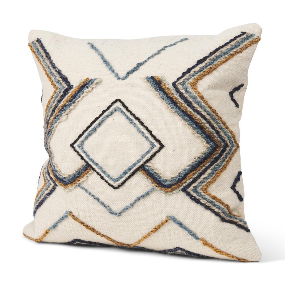 14" X 26" Beige And Dark Brown Lumbar Color Block Wool Blend Throw Pillow Cover with Texture