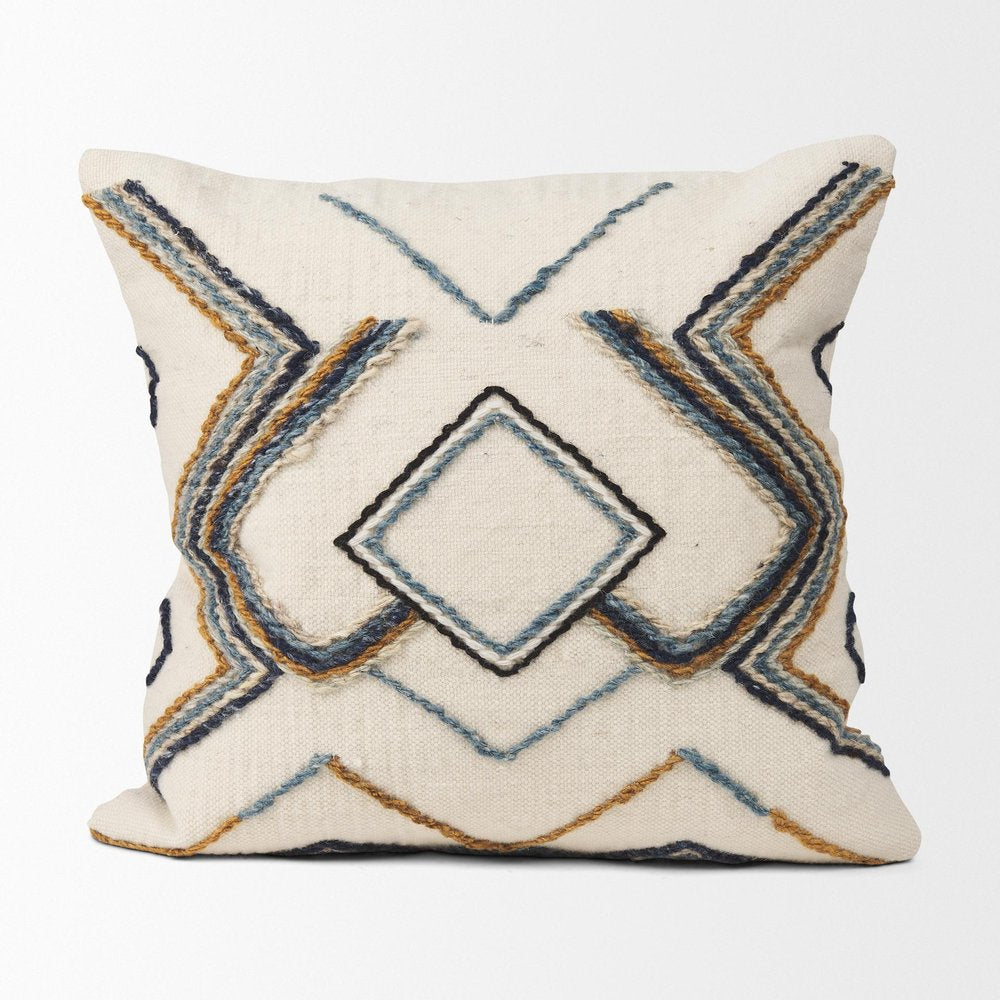 14" X 26" Beige And Dark Brown Lumbar Color Block Wool Blend Throw Pillow Cover with Texture