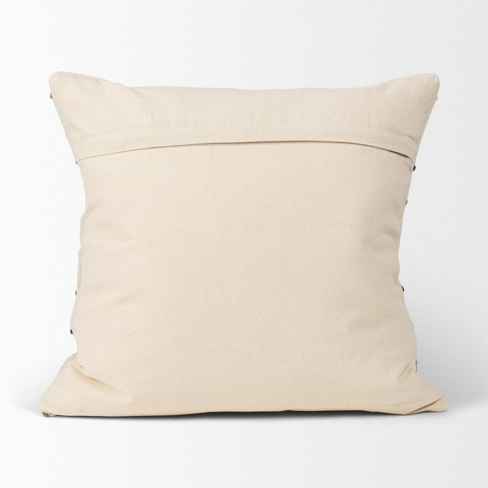 14" X 26" Beige And Dark Brown Lumbar Color Block Wool Blend Throw Pillow Cover with Texture