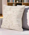 20" Cream And Beige Abstract Cotton Throw Pillow Cover with Texture