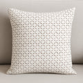 22" Cream And Merlot Geometric Linen Throw Pillow Cover with Embroidery