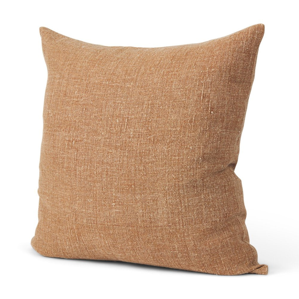 22" Brown Linen Throw Pillow Cover with Texture