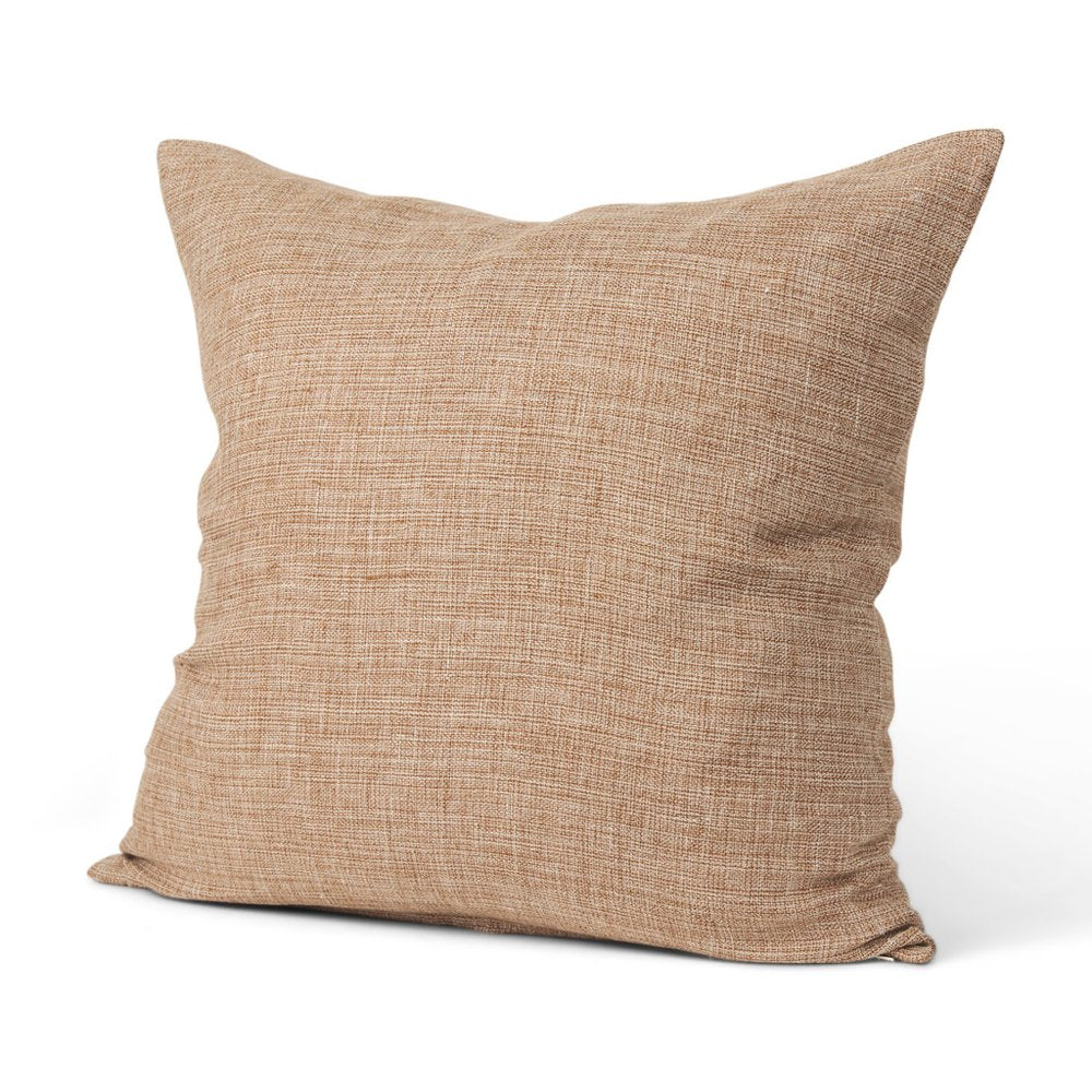22" Brown Linen Throw Pillow Cover with Texture