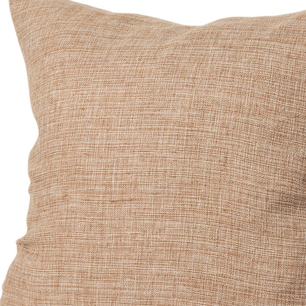 22" Brown Linen Throw Pillow Cover with Texture