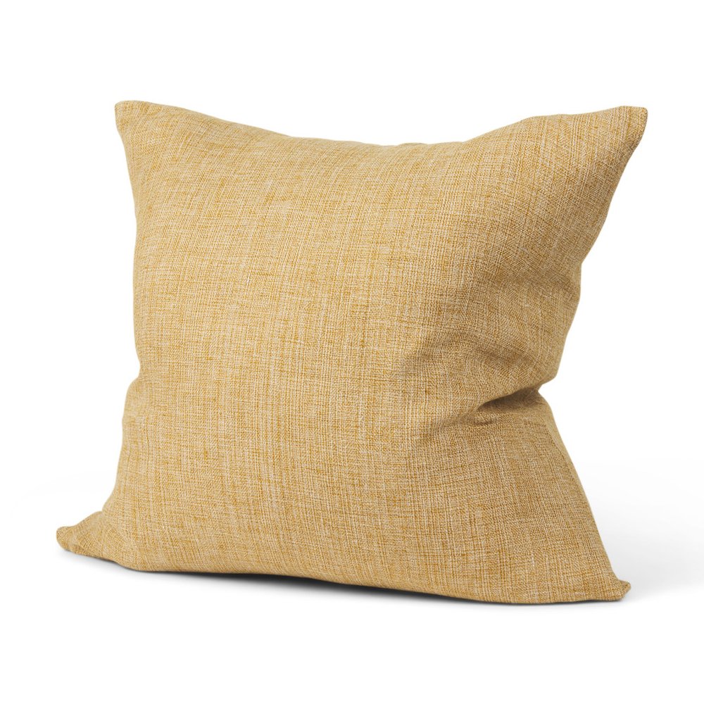 22" Brown Linen Throw Pillow Cover with Texture