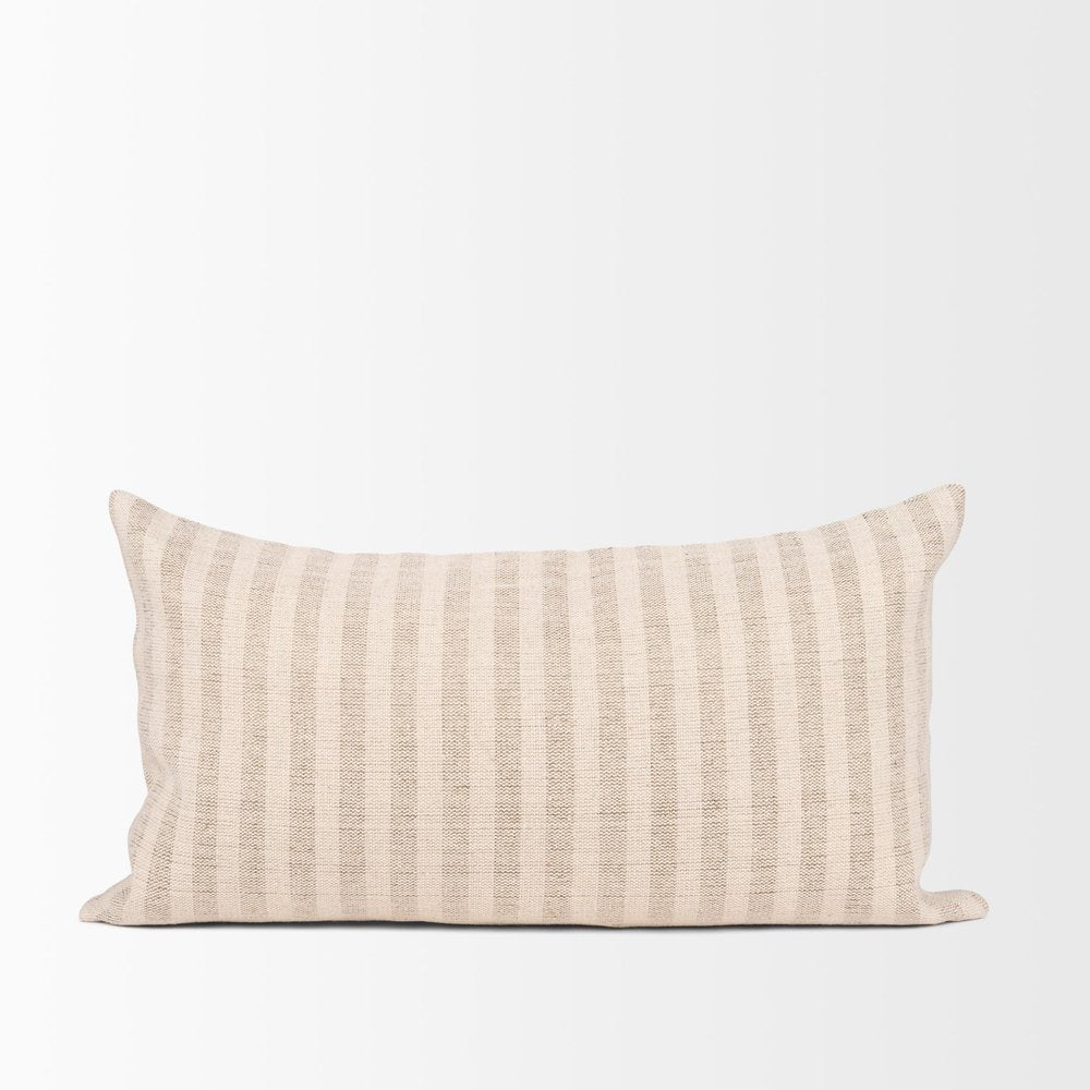 22" Brown Linen Throw Pillow Cover with Texture
