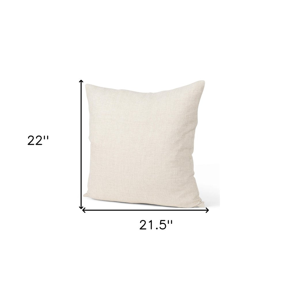 22" Brown Linen Throw Pillow Cover with Texture