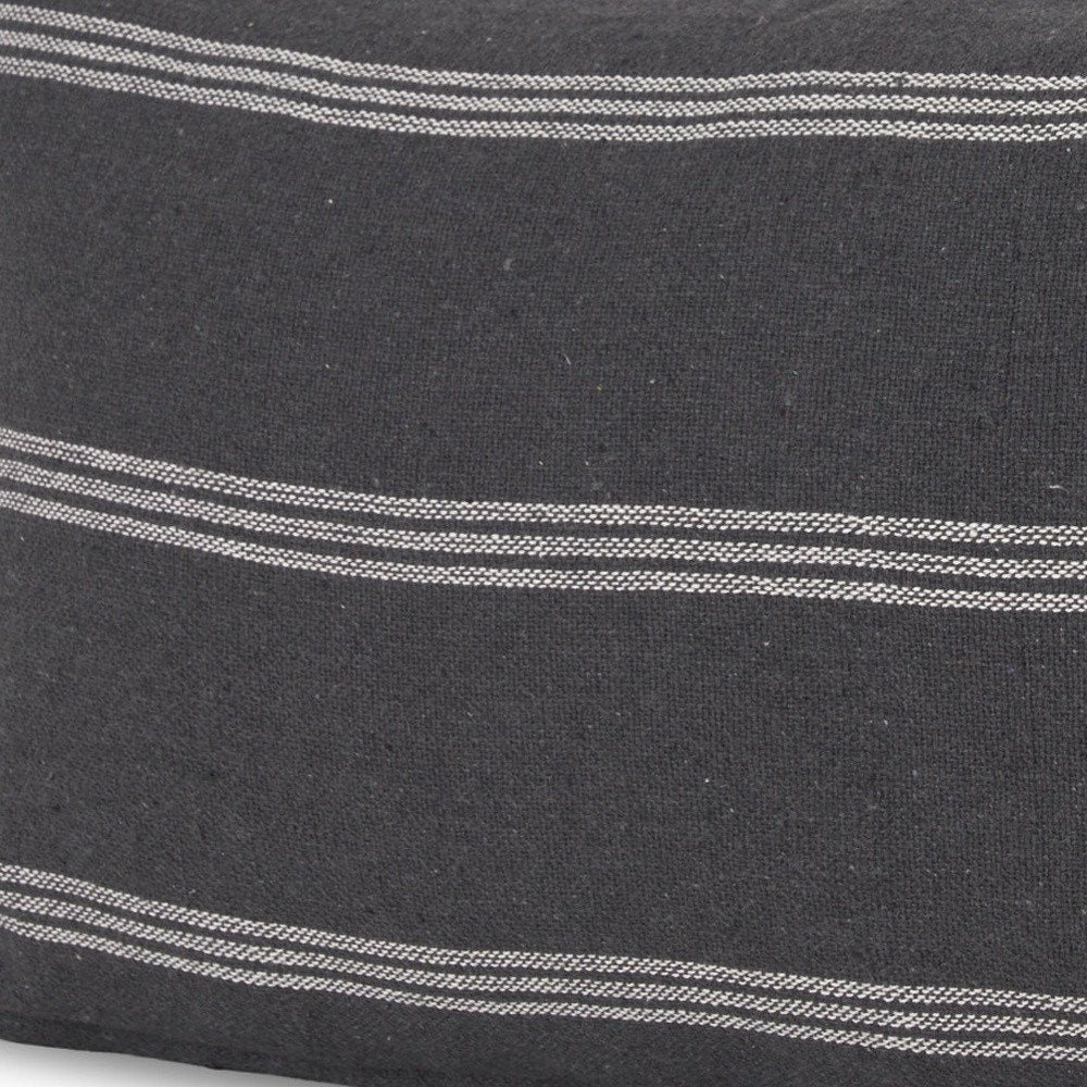 14" Gray Striped Linen Throw Pillow Cover
