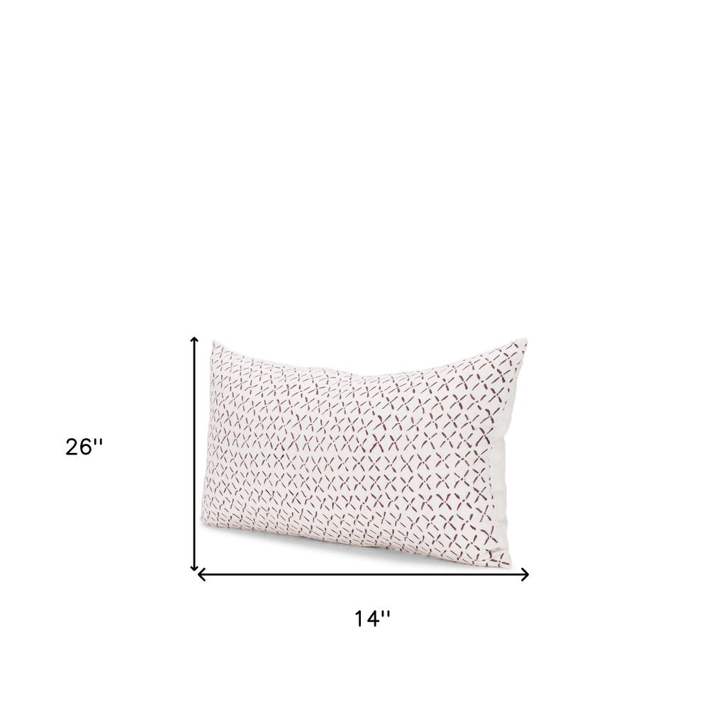14" Cream Crosshatch Linen Throw Pillow Cover