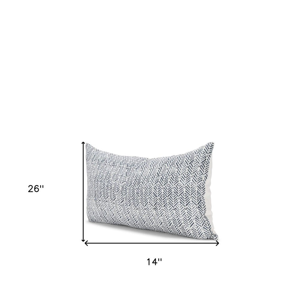 14" Cream Botanical Linen Throw Pillow Cover