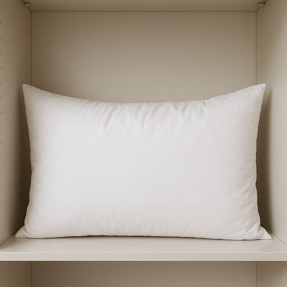 16" X 28" White Cotton Down Blend Throw Pillow Insert