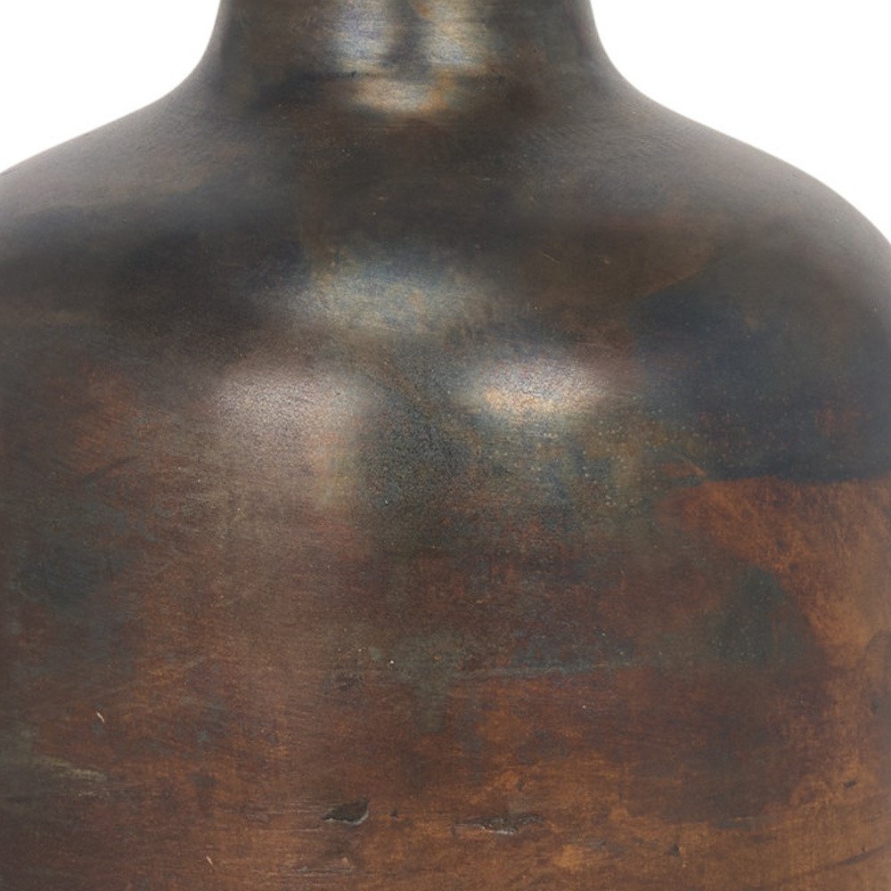 12" Gold Cylinder Metal Table Vase