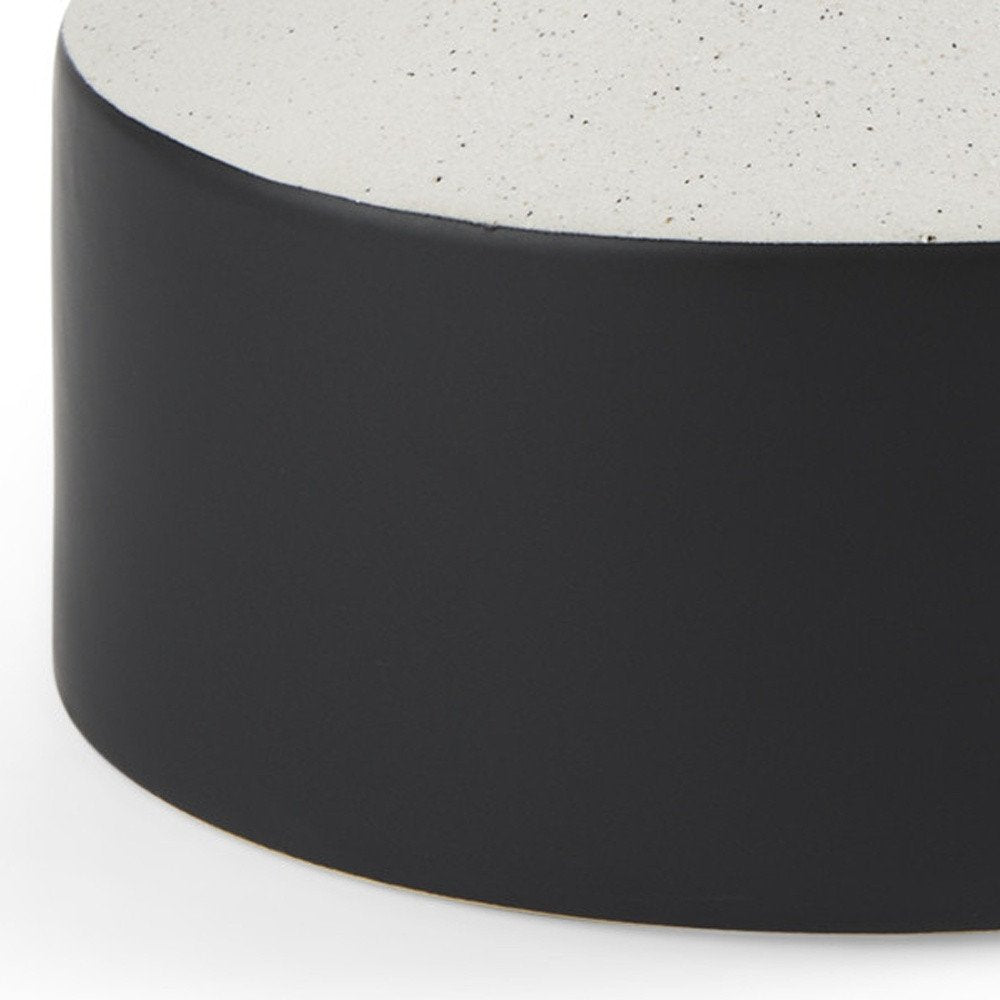 12" Black And White Ombre Ceramic Jug Vase