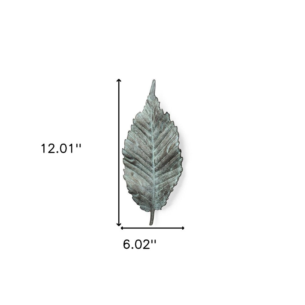 12" X 6" Green Metal Hanging Wall Decor